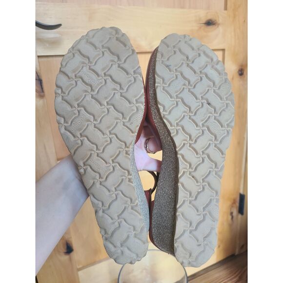 Yokona Brown Leather US 9 Mary Jane Cork Wedge Made Spain Sandals Clogs Boho - Picture 9 of 10